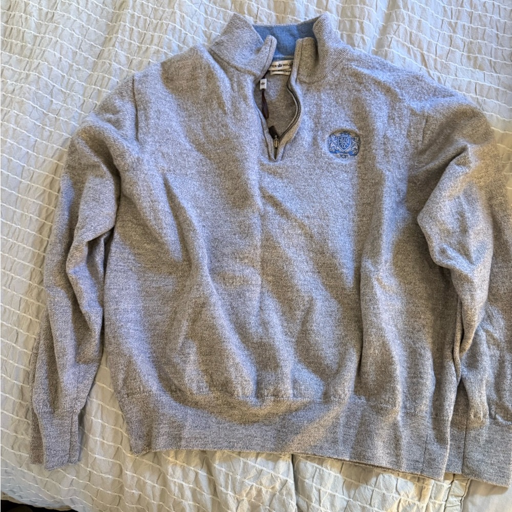 Peter Millar Gray Quarter-Zip Sweater